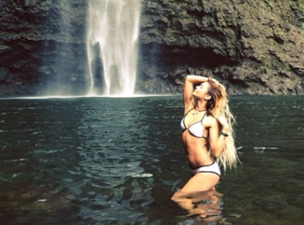 Vanessa Hudgens posing in a bikini